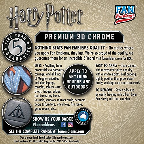 Harry Potter logo emblema, Premium 3D Automotive Decal Sticker flette a completamente Aderisci portatile auto camion moto quasi nulla (oro)
