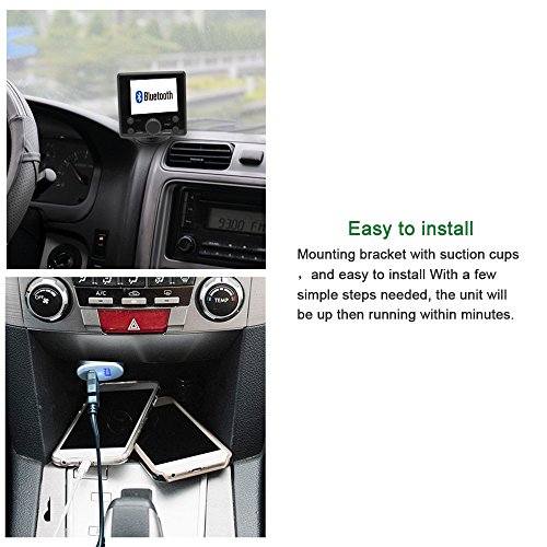 Herdio auto DAB radio adattatore universale per auto con radio digitale DAB FM digitale audio adattatore Bluetooth Streaming di musica chiamate in vivavoce, trasmettitore FM AUX IN/OUT 7,6 cm TFT display