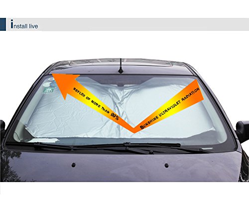 HHD® Parasole Auto parasole parabrezza Protegge parabrezza Argento Anti-Ultraviolet Antiacqua pieghevole e Recycle 6 pezzi con un sacchetto, adatto a tutte le finestre della auto – argento