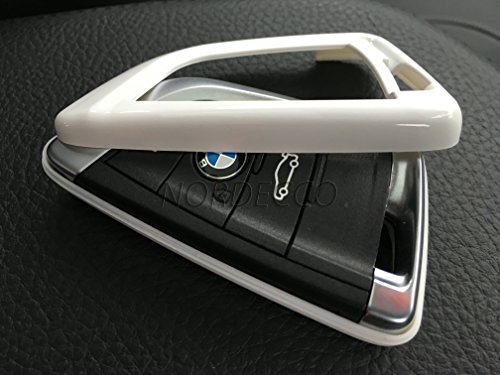 High Gloss dura ABS di plastica per senza tasto Smart 3 4 Intelligent portachiavi Protector case BMW 2 Series X1 X5 X6 F15 F22 F45 F46 2014 2015 2016 New BMW 7 series 2017 (bianco)