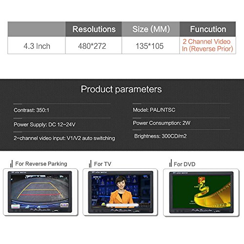 Hitcar auto veicolo Small mini color Digital Flip Down pieghevole retrovisore parcheggio Kits Combo HD TFT-LCD monitor backup camera