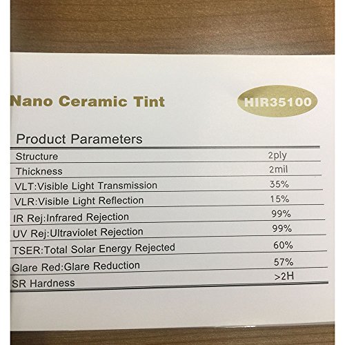 Hoho 49,8 cm x9.8ft VLT 35% elevato isolamento Nano ceramica borsa da vetro per privacy per finestrini auto pellicola solare UV Proof