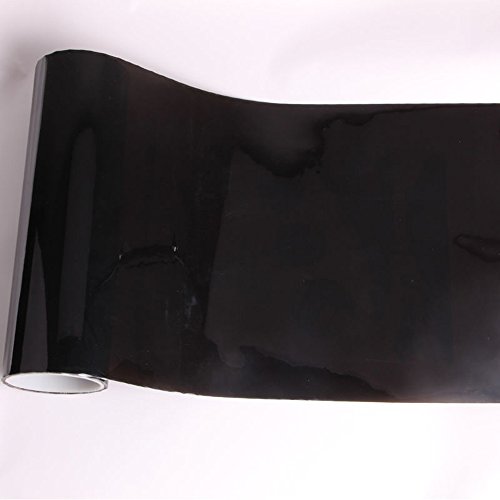 Hoho auto faro fanale lampada pellicola trasparente colorato adesivo tinta 30,5 cm X33FT rotolo (nero)
