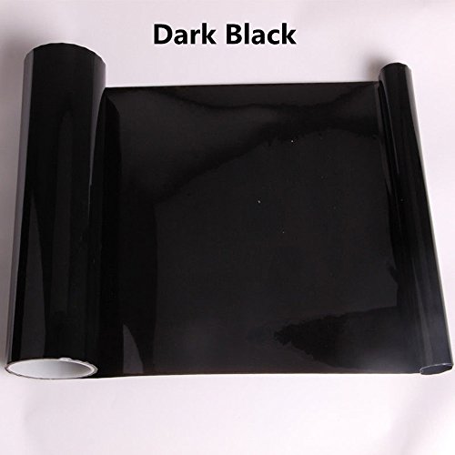 Hoho auto faro fanale lampada pellicola trasparente colorato adesivo tinta 30,5 cm X33FT rotolo (nero)