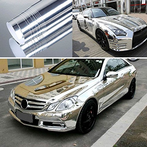 Hoho Car Wrap auto specchio cromato argento in vinile film foglio Air free 152,4 x 50,8 cm