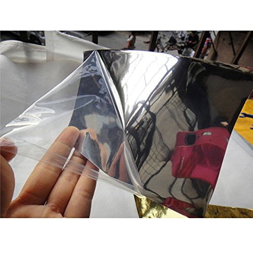 Hoho elasticizzata nera cromata a specchio vinile avvolgere film foil Air Bubble free 152,4 x 50,8 cm