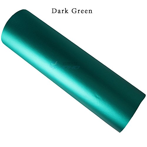 Hoho elastico cromo satinato opaco verde scuro vinile avvolgere auto film 152,4 x 50,8 cm