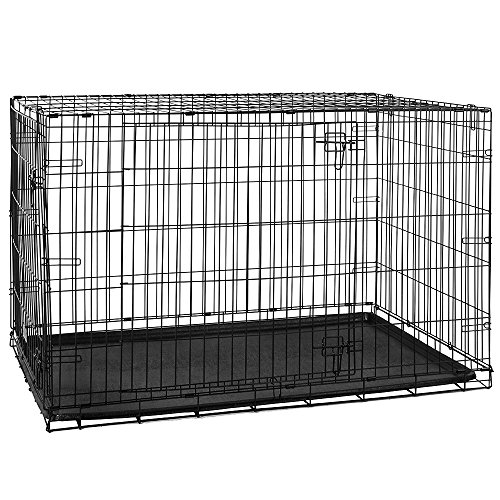 Home Discount Pet gabbia con vassoio, pieghevole Crate Dog Puppy Animal Vet auto training portante in metallo, 121,9 cm