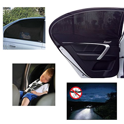 Homgaty 2 pezzi auto sole tonalità di finestra, mesh Covers finestra laterale posteriore massima protezione UV per bambino, bambini, bambini e cani (L)