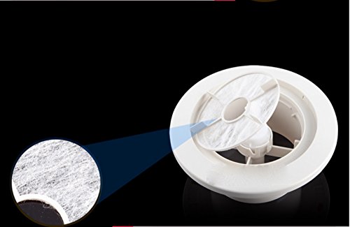 Hon&Guan ABS Griglia Ventilazione Rotonda Regolabile - Maglia Filtro Incorporata e Silenziatore in Cotone (ø100mm)