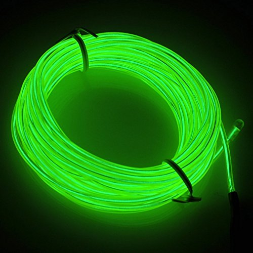 HopeU5® 3 metro luce al neon Dance Party Decor luce Neon LED lampada flessibile EL filo corda tubo impermeabile LED Strip con controller (verde)