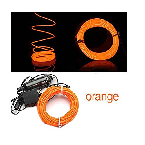 HopeU5® 5M flessibile EL filo neon LED Decorazione auto tubo corda leggera + 12V Inverter - arancione