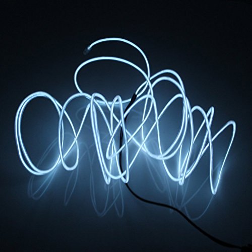 HopeU5® Filo Elettroluminescente (EL Wire) Lampade a 5 Metri Incandescente Fulmino a Neon per Auto Decorazione-Bianco