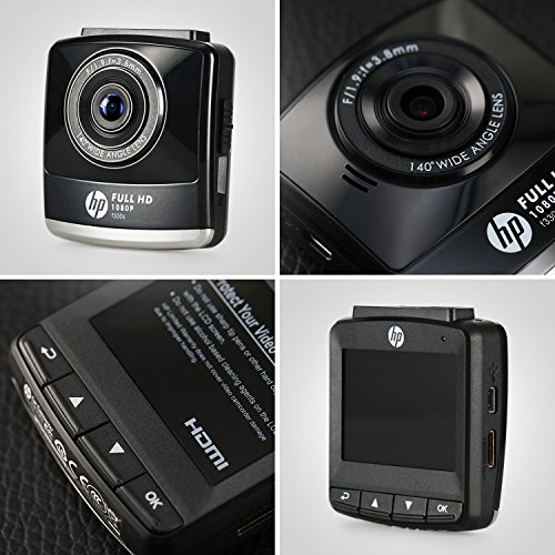 HP Dash Cam Telecamera per Auto Full HD 1080P Car DVR Camera G-Sensor Registrazione in Loop Visione Notturna e 2,4" Schermo LCD