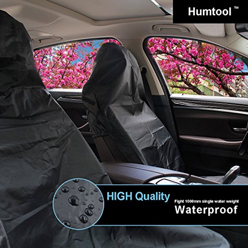 Humtool Universal car seat Covers set Van nero impermeabile in nylon resistente coprisedili anteriori e posteriori sedile pellicole di protezione 3 pz