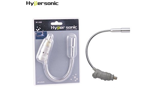 Hyper SONIC® HP3202 Flexible pieghevoli LED lampada da lettura, luce supplementare, Styling per auto 12 V presa accendisigari, Luce Blu, Interruttore On/Off
