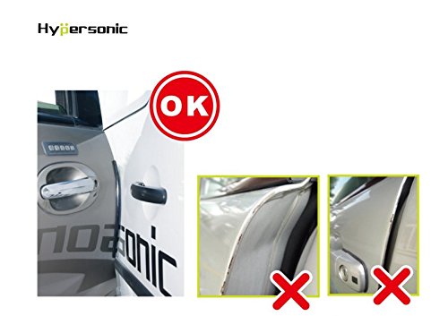 Hyper SONIC® hp6116 NERO Paraurti Protezione per paraurti ramm protezione per la porta di auto o Paraurti, autoadesivo, flessibile, Set da 4 pezzi, nero, Bumper Guard Door Guard