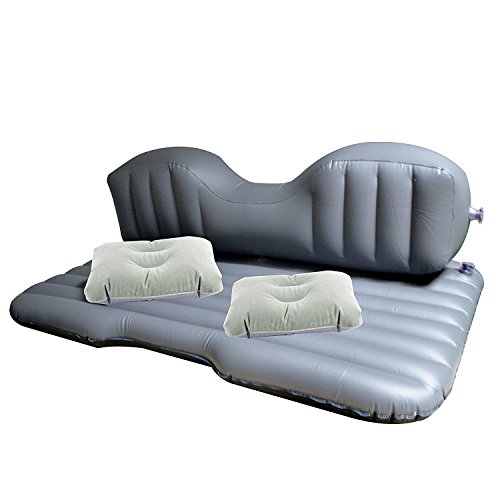 i-shop auto materasso gonfiabile da viaggio gonfiabile letto campeggio sedile posteriore esteso materasso W/2 cuscini per genitori, bambini o amanti floccato (grigio)