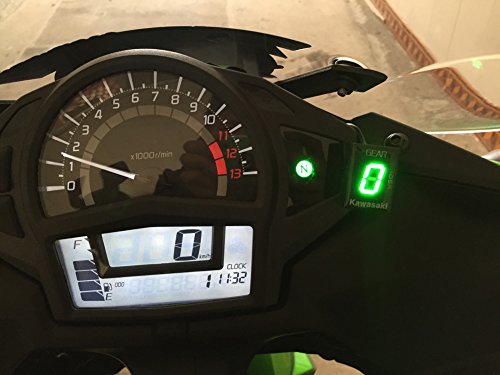 Idea verde moto Gear Display LED indicatore impermeabile per Kawasaki Plug & Play Wire Backside Outlet