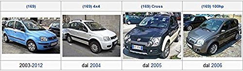 Il Tappeto Auto , SPRINT01006 , Tappetini Moquette Nera Antiscivolo , Bordo Bicolore , Salvatacco Rinforzato In Gomma , Panda II 169 2003>2012.