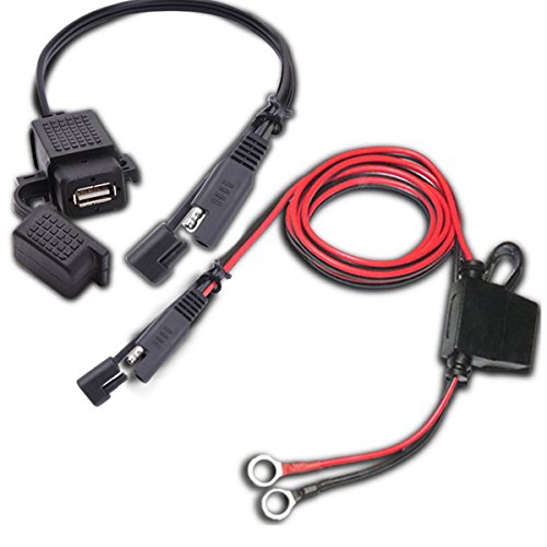 ILS - 12V-24V 2.1A SAE to USB Adapter with Extension Harness Motorcycle Waterproof Charger