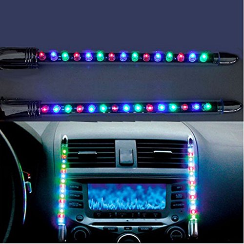 ILS - 2 pieces Neon 15 LED Car Auto Music Rhythm Light Interior Lighting Instrument Lighting