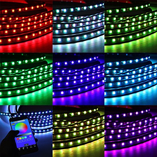 ILS - 4 pieces APP Voice Wireless Control LED Interior Car Auto Neon Strip Light