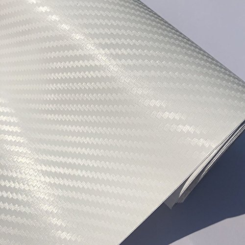 In fibra di carbonio vinile avvolgere 3D Bubble free Sheet roll film White di Peatop (152,4 x 30,5 cm/1,5 x 0,3 m)