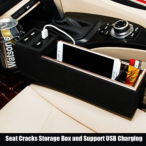 In pelle PU auto tasca organizer sedile Space console unisci-materassi laterale con 4 portabicchieri pieghevole e porta di ricarica USB 2 pz