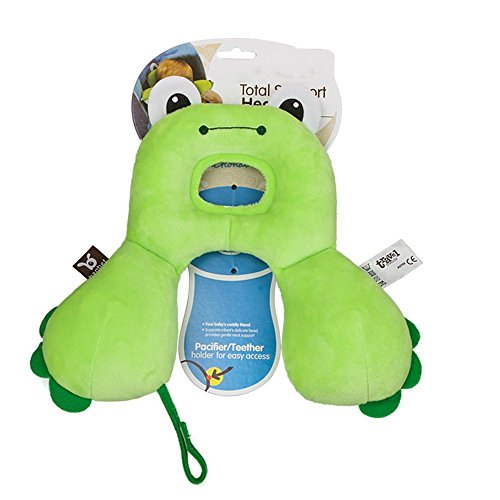 INCHANT Baby Headrest & Neck Support Pillow, Infant Comodo supporto per il passeggino Supporto per il viaggio Cuscino per auto (Green Frog)