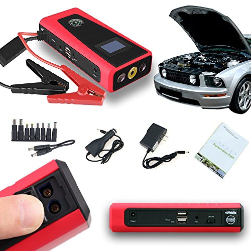Indigi ultra-portatile auto JUMP STARTER a esterna motivo-up caricabatterie Escursionismo e campeggio Kit da viaggio (rosso)