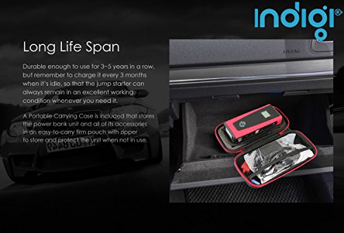 Indigi ultra-portatile auto JUMP STARTER a esterna motivo-up caricabatterie Escursionismo e campeggio Kit da viaggio (rosso)