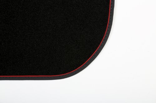 INTERMATS 411570 – Tappetini per auto, per Classe SL R230, velluto 95 nero, nastro di Nubuk con piega, rosso