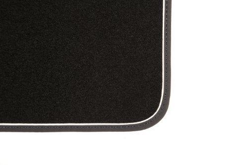 INTERMATS 411572 – Tappetini per auto, per Classe SL R230, velluto 95 nero, nastro di Nubuk con piega argento
