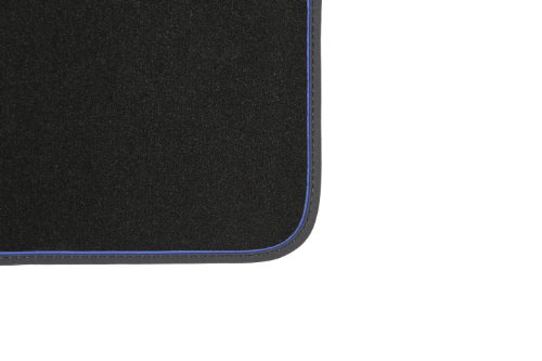 INTERMATS 411574 – Tappetini per auto, per Classe SL R230, velluto 95 nero, nastro di Nubuk con piega blu