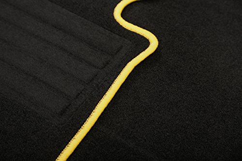INTERMATS 412155  Cascada – Tappetini per auto velour 15 nero, orlo rimettato in giallo