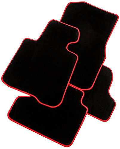 INTERMATS 412276  Cascada – Tappetini per auto velour 95 nero, orlo, ecle, colore rosso