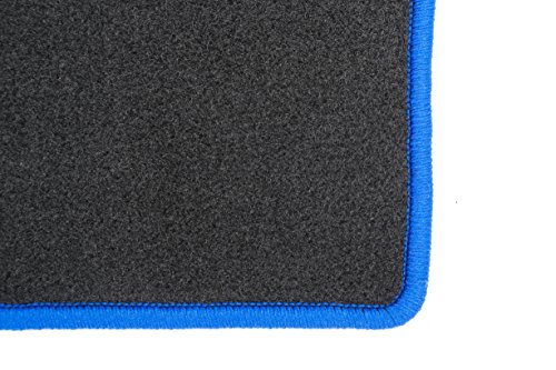 INTERMATS 412777  Renegade tappetini per auto velour 15, grafite, orlo blu reale (distanza fori 20 cm)