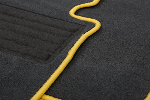 INTERMATS 413099  beeatle (dal 10.2011) tappetini per auto velour 15, grafite, orlo rimettato giallo