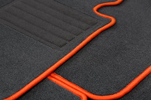 INTERMATS 413100  beeatle (dal 10.2011) tappetini per auto velour 15, grafite, orlo rimettato arancione