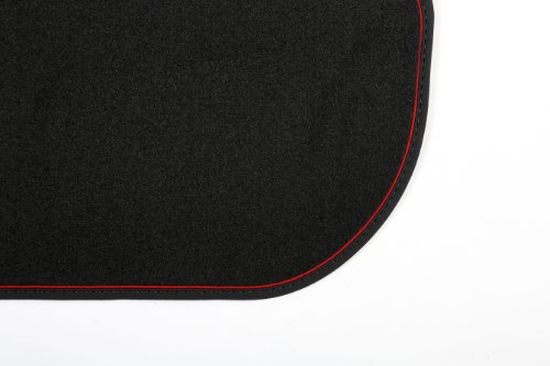 Intermats 413106  beeatle (dal 10.2011) tappetini per auto velour 95 antracite, orlo in nastro di Nubuk piega, rosso