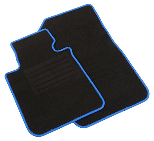 INTERMATS 415269  F-Type – Tappetini per auto velour 15 nero, AB 09.2015, 2 pezzi. Set Orlo blu reale