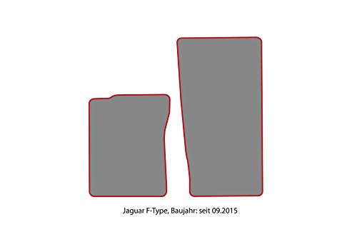 INTERMATS 415275  F-Type – Tappetini per auto velour 15, grafite, ab 09.2015, 2 pezzi. Set rosso rimagliato