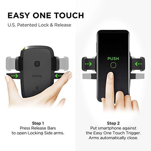 Iottie Easy One Touch 4 supporto auto con ricarica rapida Qi wireless per Smartphone