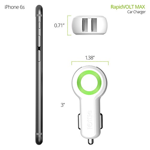 iOttie Rapid Volt Max Caricatore per telefono, smartphone, iPhone, Apple iPad, tablet - ricarica veloce smartcharge 25W Dual USB da auto - Bianco