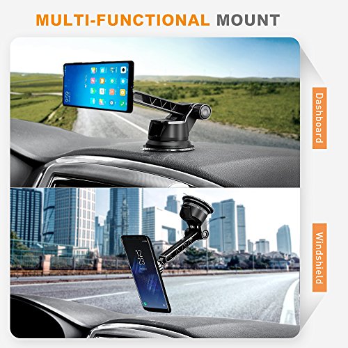 Ipow supporto telefono magnetico universale da auto per cruscotto e parabrezza, supporto ventosa con rotazione di 360 gradi per smartphone come iPhone X/8/7 plus/7 6S Plus/6 5 Samsung Smartphone e GPS