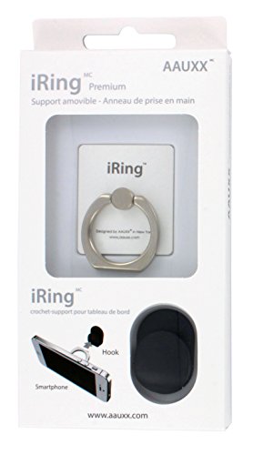 iRing PRGREYM - Anello con funzione di supporto per iPhone/iPod/iPad/Serie Galaxy, da auto, colore bianco opaco