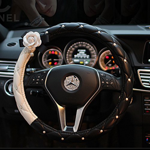 Itimo auto copertura del volante antiscivolo auto decorazione DIY Camellia stile durevole universale interior Accessories car-covers (STYLE2)