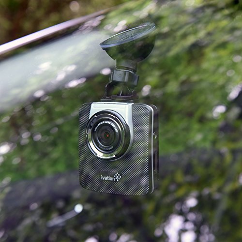 Ivation-Dash Cam 1296p HD Video & registratore GPS, 155°, grandangolo, con rilevamento di movimento e sensore di gravità, 6-Lente in vetro a luce bassa WDR Dashcam & HDR