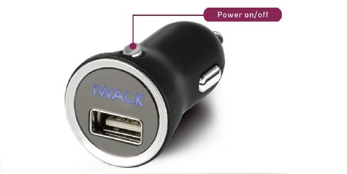 Iwalk Dolphin mini, 2.1 A USB caricabatteria da auto con cavo di sincronizzazione e ricarica, USB to Apple 30pin connettore.